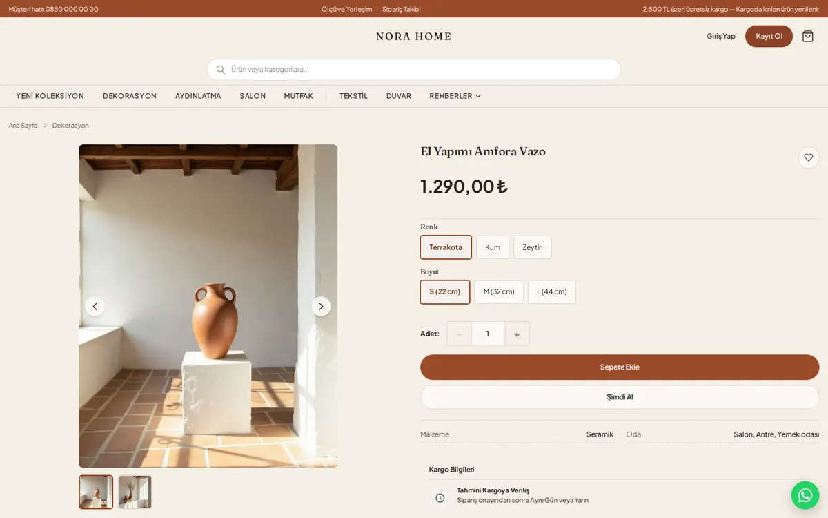 NORA HOME: Ürün detayı