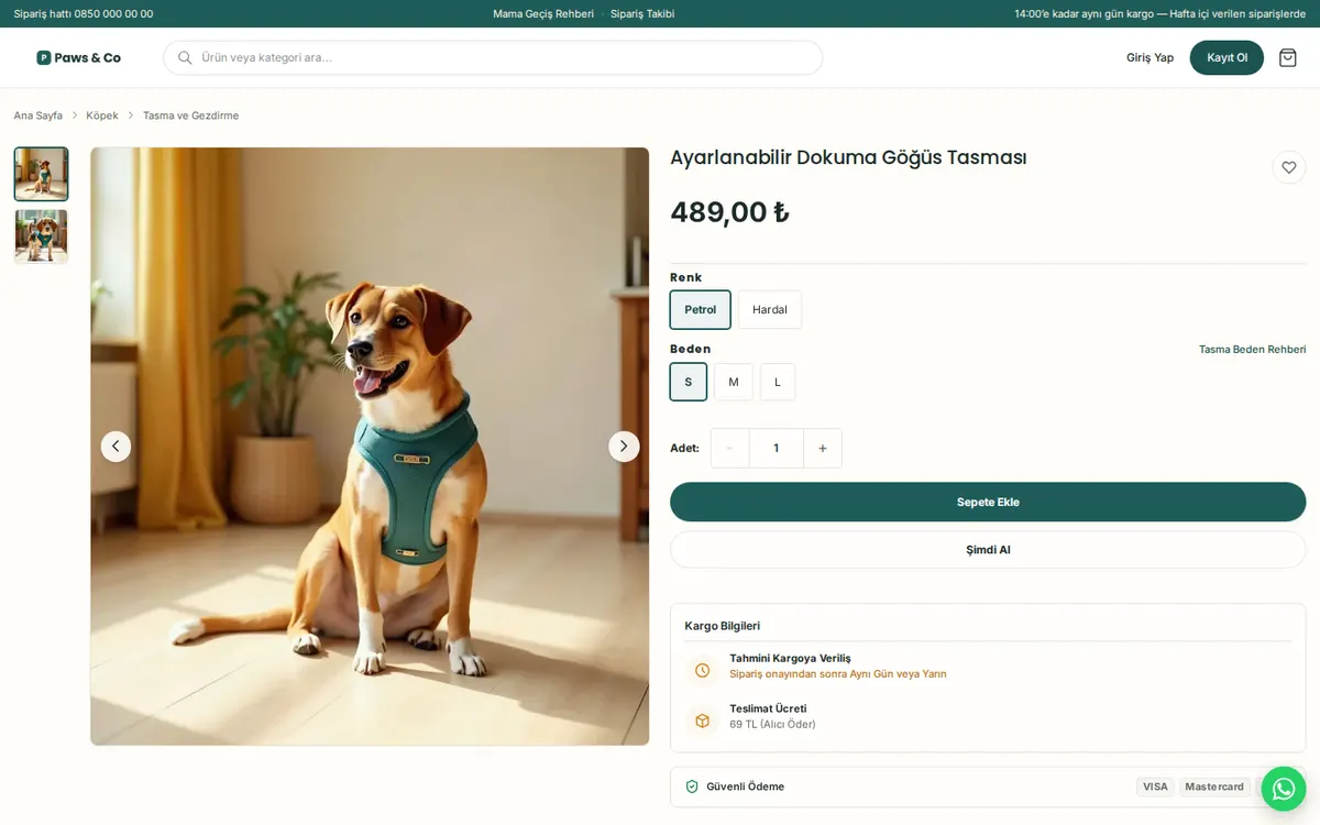Paws & Co: Ürün detayı